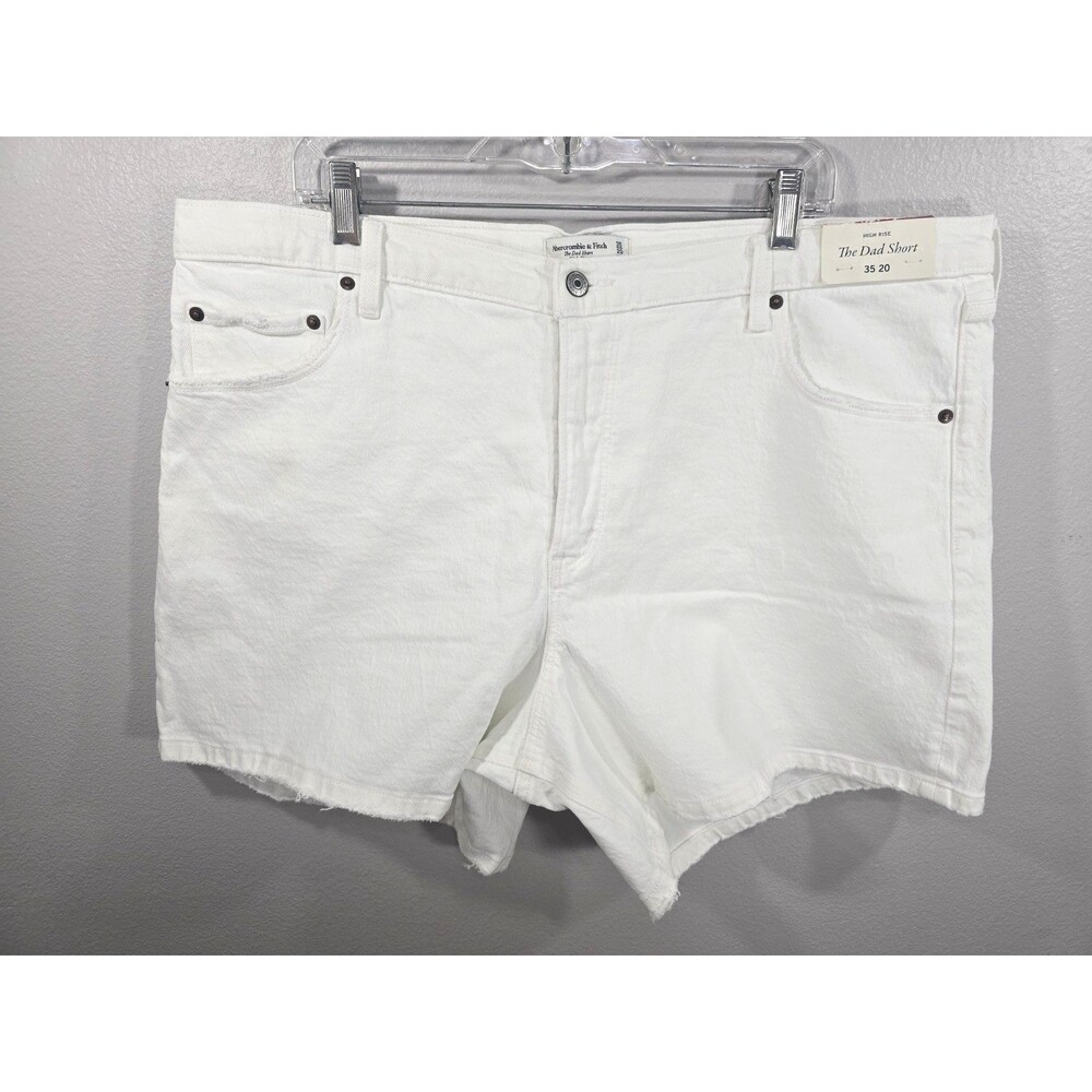 Abercrombie & Fitch The Dad Short High Rise Plus Size 20 / 35 White NWT BO